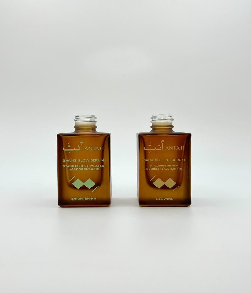 Antati serum bottles, amber glass