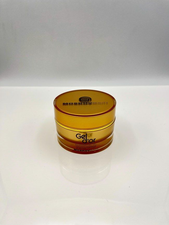 Moskov Beauty gel jar, amber plastic
