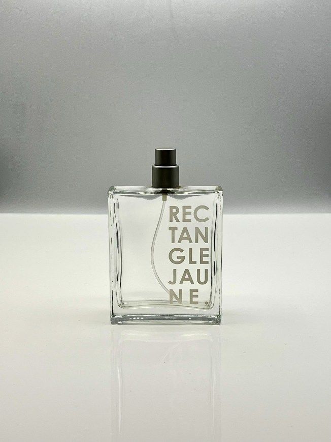 Rectangle Jaune fragrance, clear glass flacon
